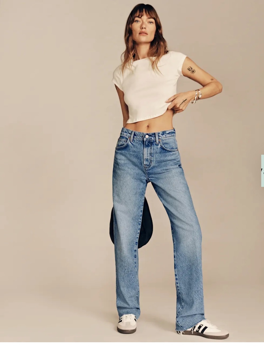 Reformation Val 90s Mid-Rise Straight Jeans - Light Blue, size 30